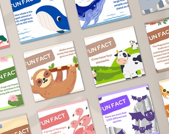 Animal Facts Lunchbox Notes: Silly Drawings, Printable Cards