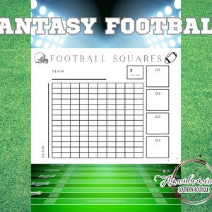 Football Fundraiser | Football Betting Game | Office Betting Game | Football Squares Game | Super Bowl Poster | Fantasy Football