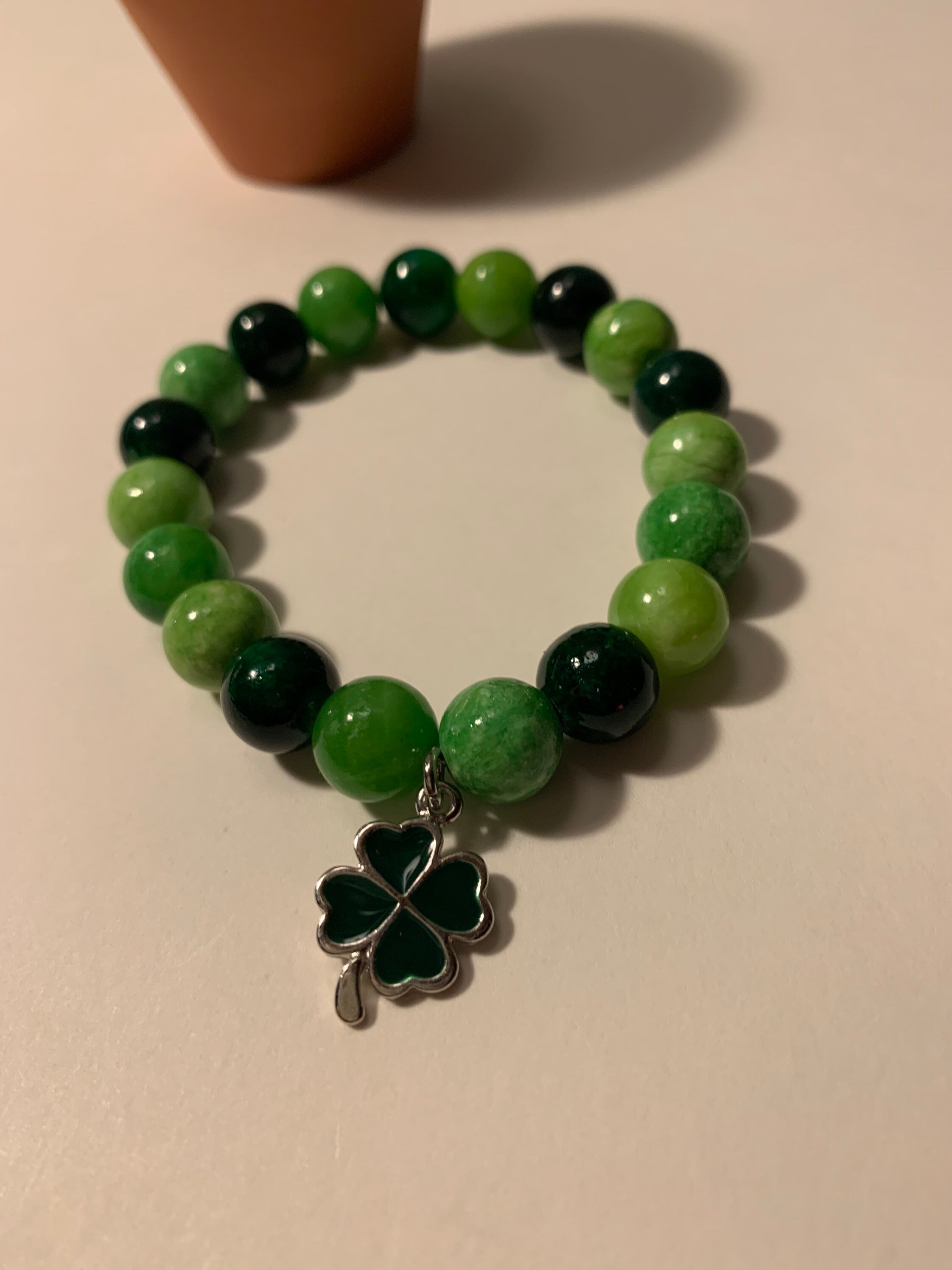 Lucky Charm Bracelet four leaf clover bracelet stretchy | Etsy