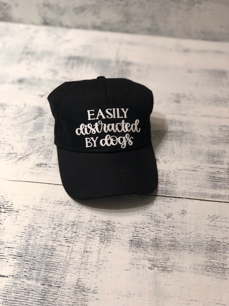 black dog baseball cap