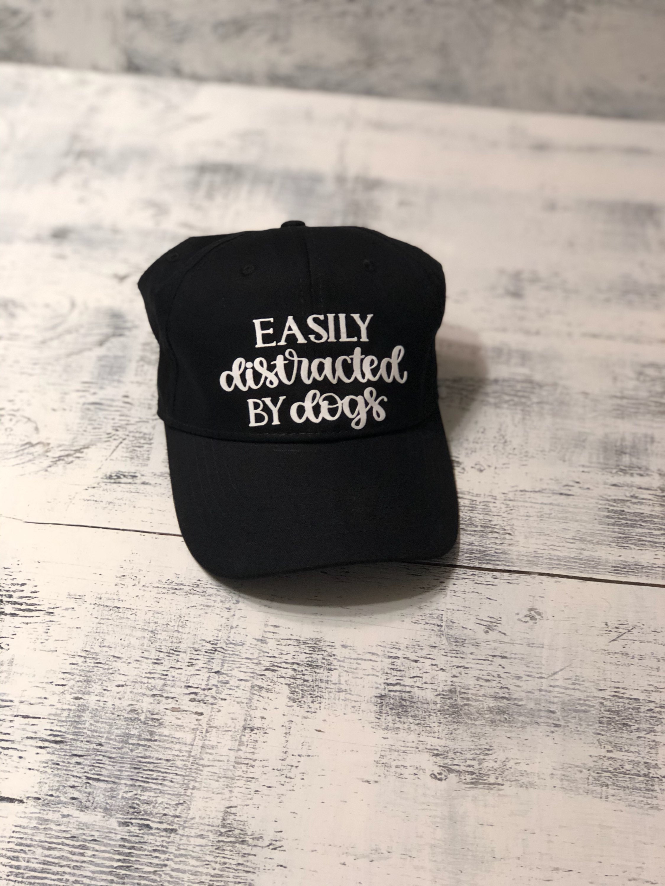 BLACK DOG HAT Easily Distracted by Dogs 