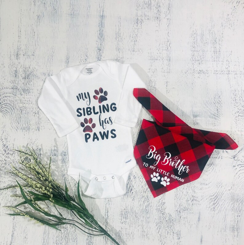 BABY and DOG MATCHING Outfit Baby Announcement Set Etsy