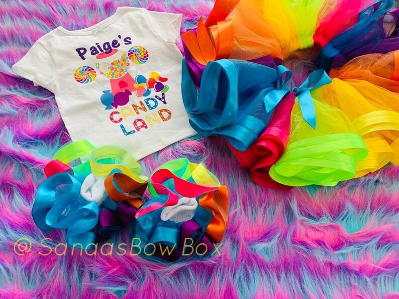 Candy Land Minnie Mouse Boss Baby ribbon tutu set