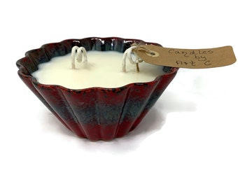 Vela de Soja Pottery - Roja y Verde