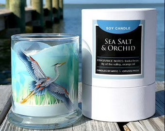 Sea Salt & Orchid Soy Candle, Coastal Collection