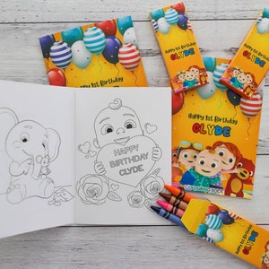 Download Cocomelon Colouring Books And Crayons Personalised Cocomelon Etsy