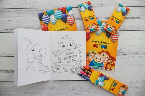 Download Cocomelon Colouring Books And Crayons Personalised Party Etsy
