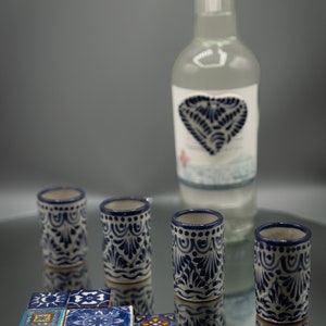 Tequila shots glasses, set talavera, Ceramic Talavera Tequila Shot, Mexican drinkware, talavera tequila set, mexican tequila shots,