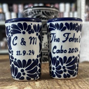 Customize Tequila shots, Tequila shots glasses, set talavera, Ceramic Talavera Tequila Shot, Mexican drinkware, talavera tequila set,