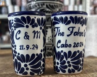 Tequila shots glasses, set talavera, Ceramic Talavera Tequila Shot, Mexican drinkware, talavera tequila set, mexican tequila shots, tequila