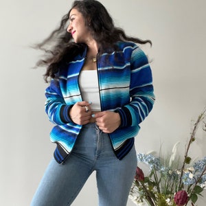 Jacket mexican sarape, Mexican unisex jacket, chamarra de sarape, Ethnic Inspired Print Jacket, handmade jacket, bomber zarape jacket