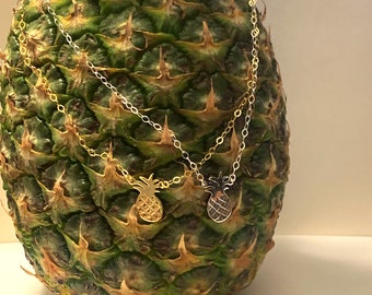 Pineapple silver necklace, Pineapple Necklace, Sterling Silver pineapple necklace, Dainty Pineapple Necklace, simple everyday jewelry