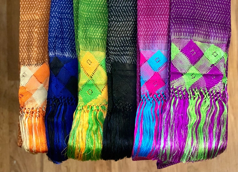 ALKIMIA Mexican Rebozo Schal - Handgewebt Bunt Aus Mexiko