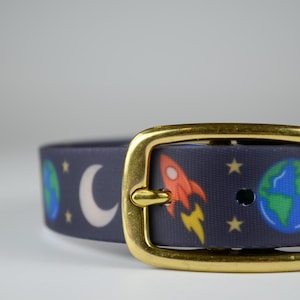 Waterproof Stink-Proof Galaxy Dog Collar - Custom Pattern, Space, Easy Clean, Durable, Outdoor Dog Gear