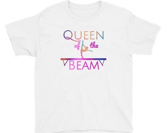 Youth Girls Gymnastics Queen of the Beam  Short Sleeve T-Shirt
