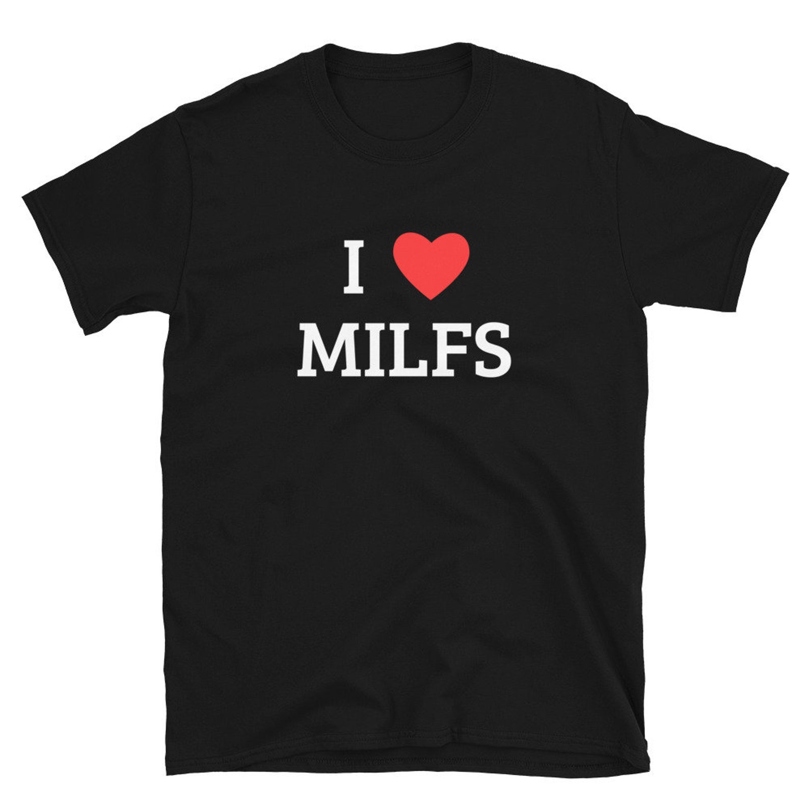 I Love Milfs Heart Short Sleeve T Shirt Etsy France