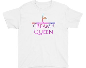 Youth Girls Gymnastic Beam Queen Gymnastic  Short Sleeve T-Shirt