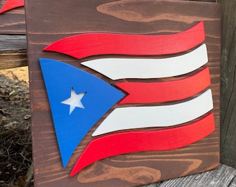 Arte de bandeira porto-riquenha FEITA SOB ENCOMENDA