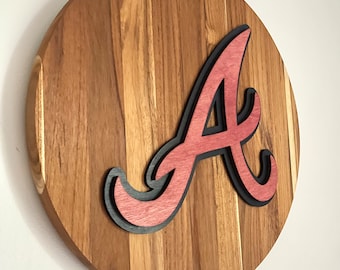 Atlanta Braves FEITO SOB ENCOMENDA Arte de parede de madeira