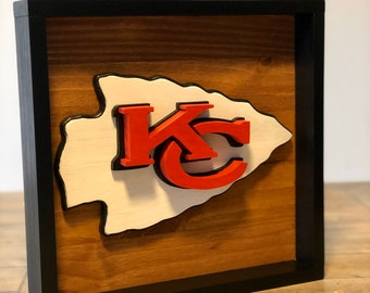 Arte de parede/prateleira do Kansas City Chiefs FEITA SOB ENCOMENDA