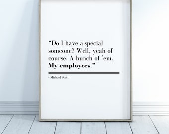 Employees, Boss, Michael Scott Quote, The Office, Printable, Funny TV Show Quote, Typography Poster, Most Popular, Digital Download Wall Art