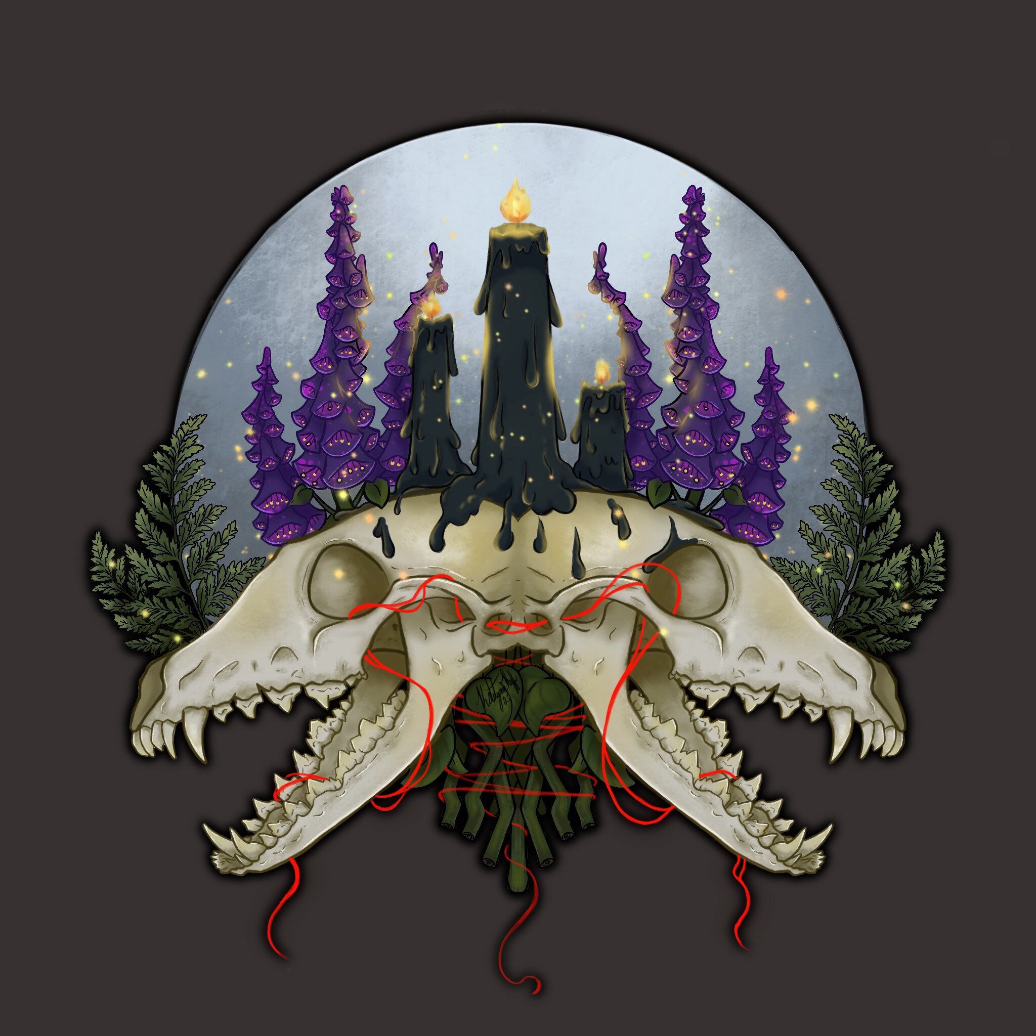 Holographic Fox Skull Sticker Holographic Moon Sticker - Etsy