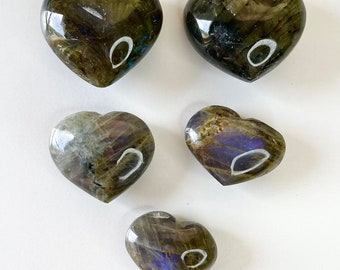 One (1) Purple Labradorite Crystal Heart, Labradorite Hearts, Crystal Carving, Love Hearts, Birthday Gifts, Teacher/Best Friend Gifts.