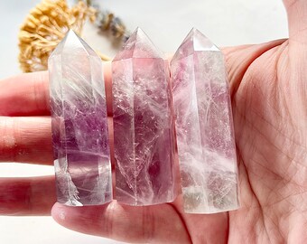 One (1) Rainbow Fluorite Crystal Tower, Green & Purple Fluorite Crystal Tower, Fluorite Generator, Crystals for Stability