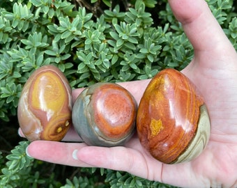One (1) Polychrome Jasper Crystal Sphere or Egg from Madagascar, Desert Jasper, Birthday Gift, Easter Gift, Ostara Spiritual Healing
