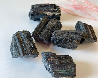 One (1) Raw Black Tourmaline Crystal Chunk, Raw Tourmaline, Black Crystal, Raw Crystal Tourmaline, Protection Crystal, Spiritual gift