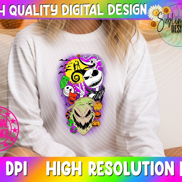 Jack and Sally sublimation| Jack Skellington png| Skellington Png | Halloween png |Nightmare before Christmas Png  | NBC png| Oogie Boogie
