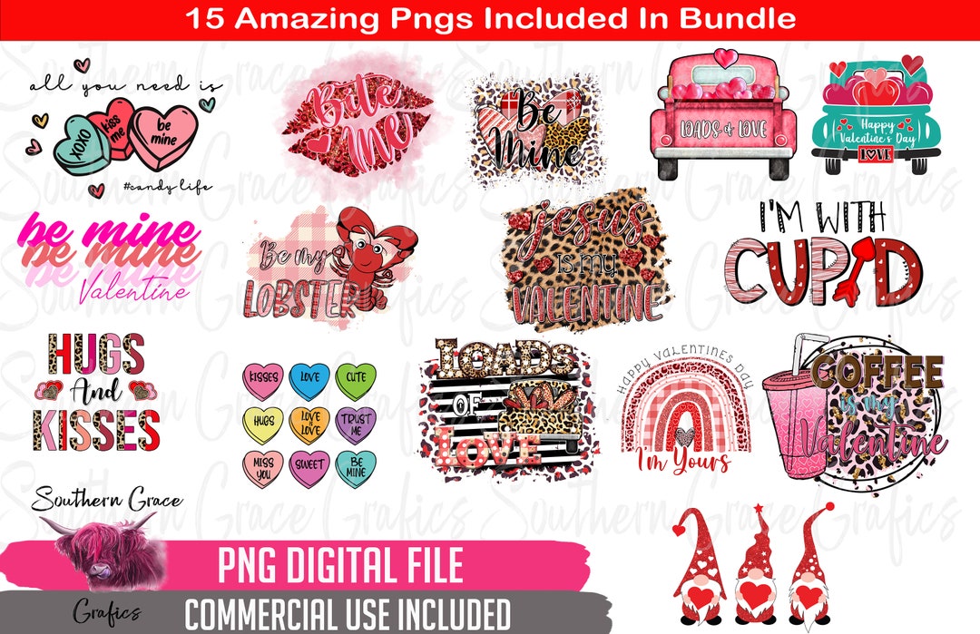 Valentines Sublimation Bundle, Valentine Png, Loved, Gimme Sugar Pie ...