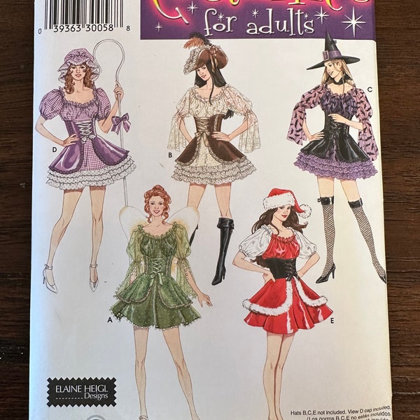 Simplicity 4046 Uncut Misses Costumes Witch Pirate Fairy  Bo Peep Mrs Claus