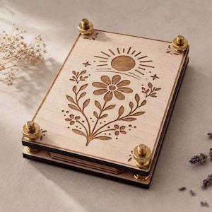 Maple Wooden Flower Press Kit, Personalized, 3 Sizes, Brass Hardware, Pressed Flower Craft Gift