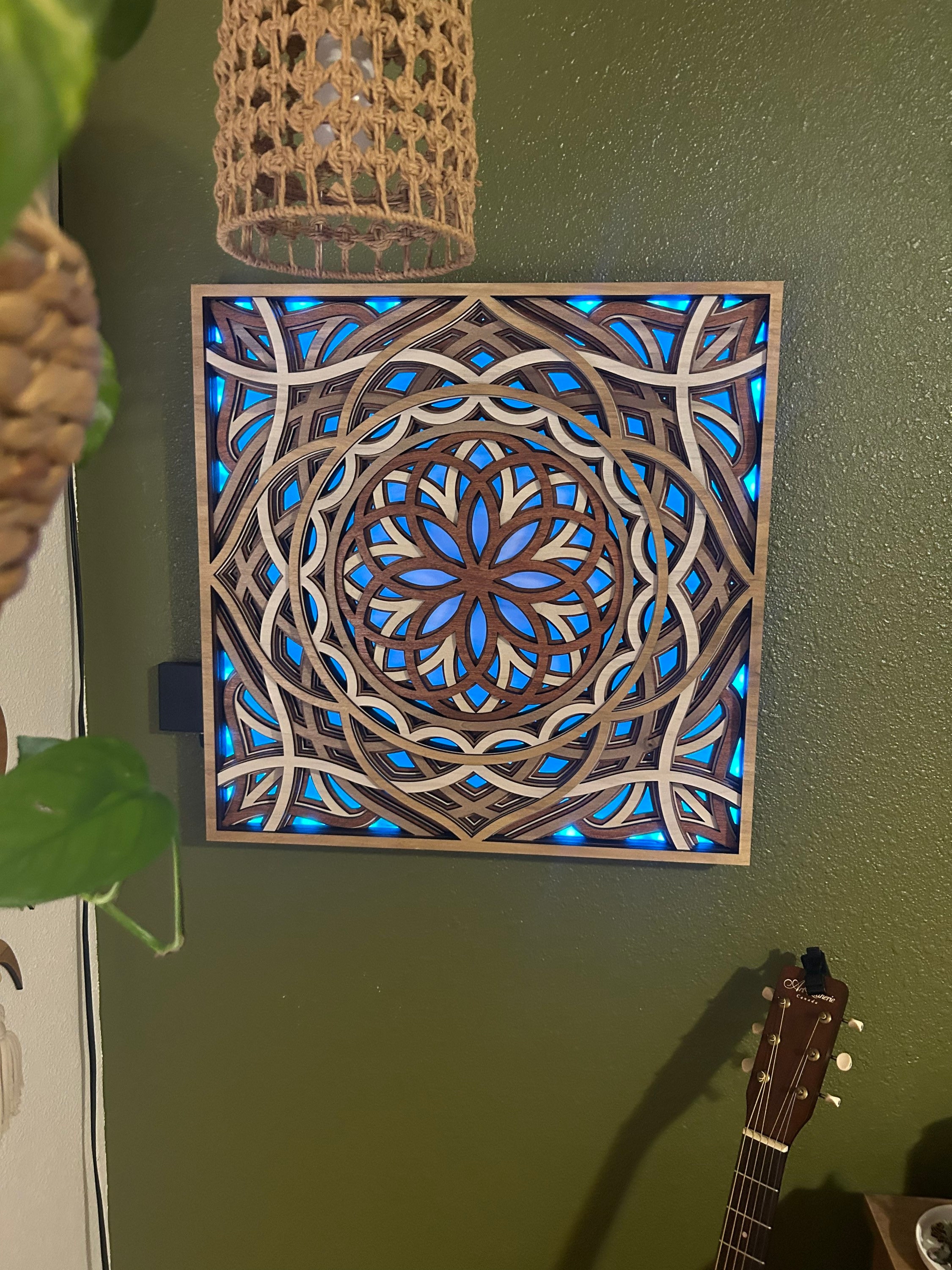 Mosaic Wall Art Zen Decor LED Light Multilayer Art - Etsy