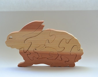 Mama Rabbit With Baby Bunny Puzzle
