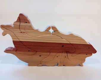 Humpback Whale Puzzle, Freestanding, Educational puzzle