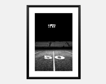 Football Field + Stadium Wall Art Printable Photograph American Grid Iron Sports Game Image as Print Out Poster for Teen + Games Room Decor