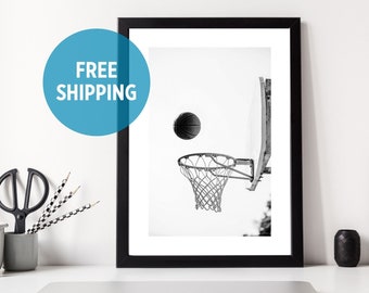 Affiche inspirante de basket-ball sur le thème du sport, décoration de la chambre, impression sur toile, cadeau de basket-ball pour fille, dortoir d'art mural, affiche de la NBA en Jordanie