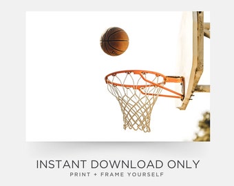 Basketball Hoop Poster Instant Download Sports Wall Art Print Home Decor Man Cave Boys Dorm Games Room Gift NFL Football Fans Players