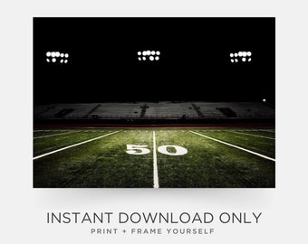 Football Field Poster Instant Download Sports Wall Art Prints Home Decor Man Cave Boys Room Gift for NFL Football Fans + Players