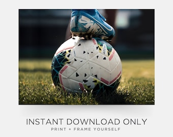 Soccer Ball Poster Instant Download Sports Wall Art Perfect for Home Decor Man Cave Boys Room or Gift for Soccer Fans + Players