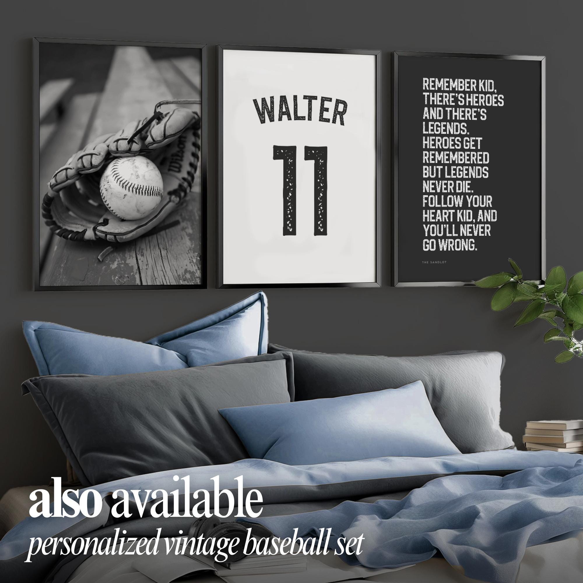 Set Di 6 Poster Motivazionali Baseball 20x25 Cm, Stampe Artistiche Senza Cornice Per Camera Ragazzi E Ufficio
