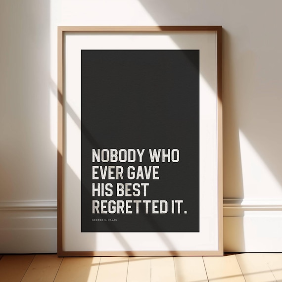 Inspirational Sports Quote Printable Poster Black & White for Teen Dorm Room Wall Art Sport Fan Game Room Decor Motivational Athlete Gift
