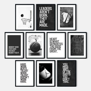 Basketball Quote Print for Art Wall Sport Poster Bundle Print Minimalist Wall Art Bedroom Decor for Men Birthday Gift Idea Poster Set Men
