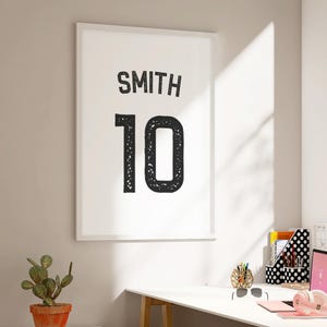 Black and white custom name artwork printable for modern bedroom decoration.