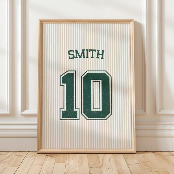 Sport Custom Poster With Name and Number Personalized Jersey