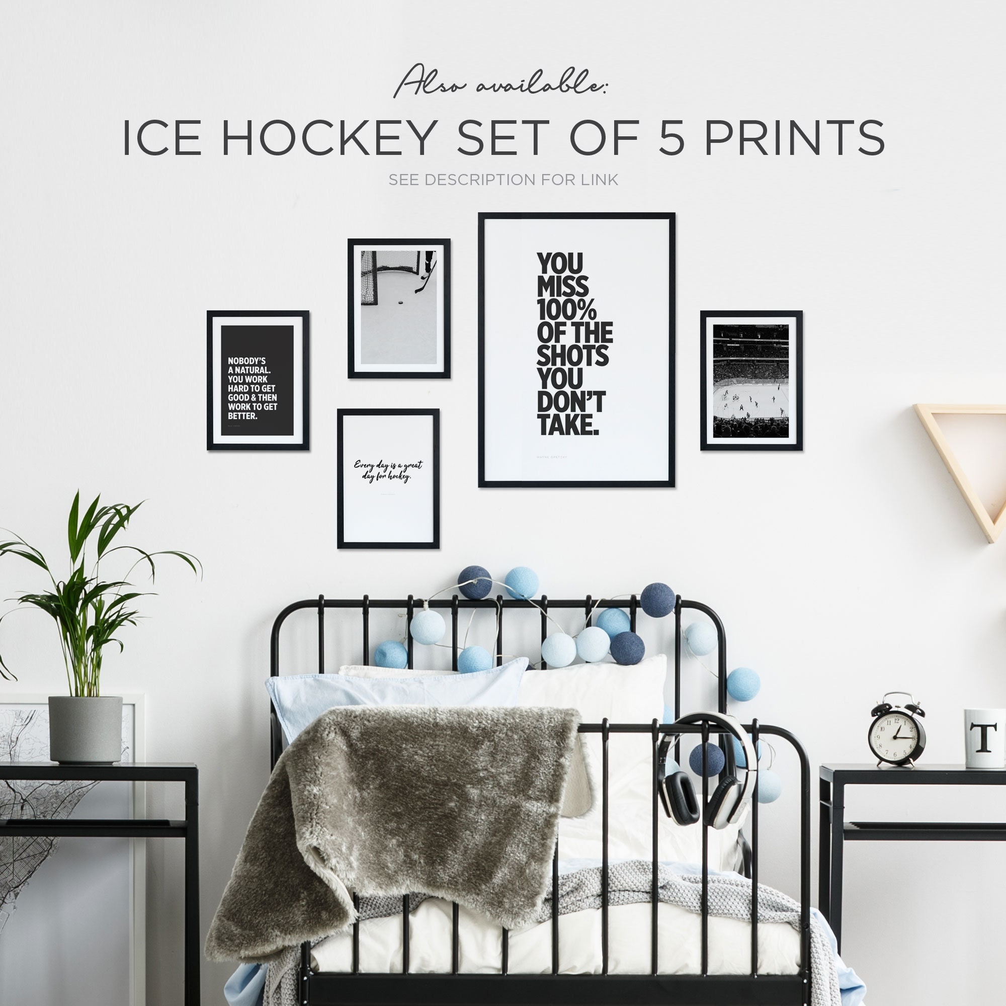 Hockey Wall Art Prints in Set of 3 NHL Ice Hockey Printable Etsy Canada