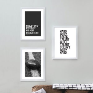 Set of 3 Inspirational NFL Football Printables in Black &amp; - Etsy
