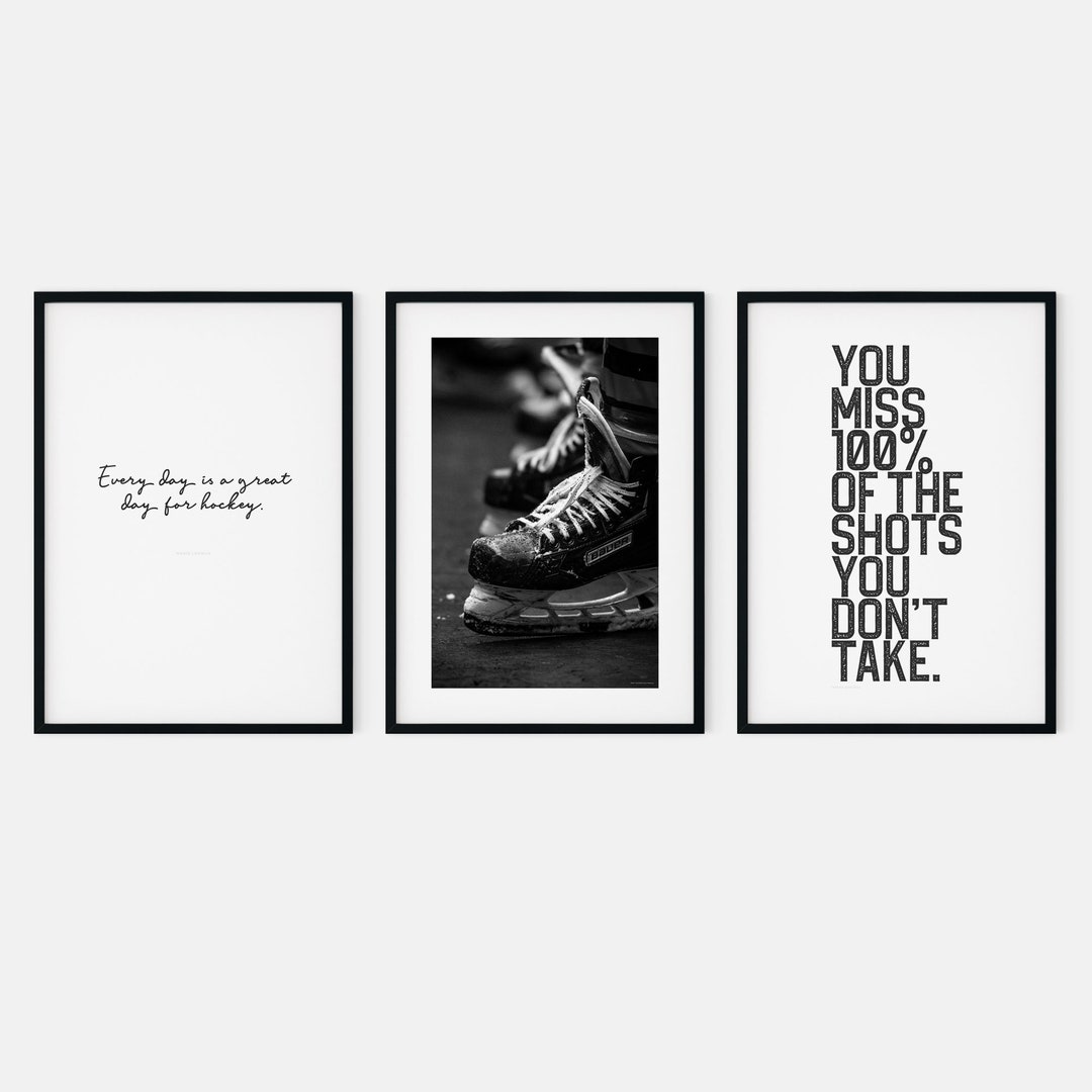 Hockey Wall Art Prints in Set of 3, NHL Ice Hockey Printable Posters
